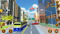 Flying police Bus Public Transport Game 2021 Screen Shot 6