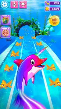 Unicorn Fish Runner Pony Game Screen Shot 0
