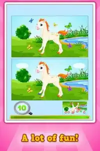 Midilli ve Unicorn : Fark Bul *Ücretsiz oyunlar Screen Shot 3