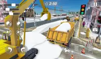 Snow Excavator Gigantic Crane 3D: Snow Plow Game Screen Shot 9