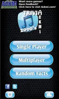 Ackmi 2000s Music Trivia Quiz Screen Shot 0