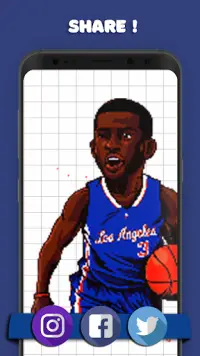 Basketball Pixel Art Coloring - Color by Number Screen Shot 3