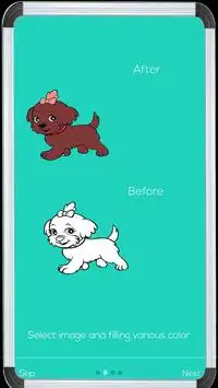 Pequeños cachorros para colorear para niños Screen Shot 0