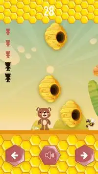 The Dodging Bear: Dodge the falling beehives Screen Shot 2