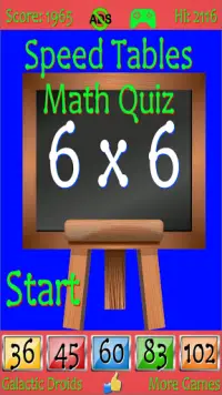 Speed Tables Math Quiz Screen Shot 8