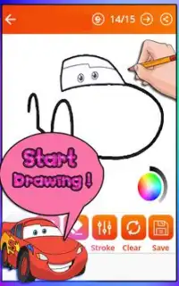 How To Draw Lightning Mcqeen (Cars coloring) Screen Shot 1
