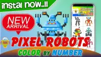 Pixel Art Robots Color By Number: Color To Relax Screen Shot 0