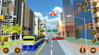 Flying police Bus Public Transport Game 2021 Screen Shot 1