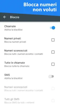 Calls Blacklist - Blocca le chiamate e gli SMS Screen Shot 5