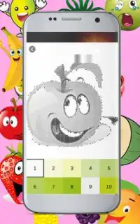 Draw Fruits in colors by Number Pixel Art Screen Shot 0