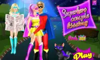 Super Hero Couple Kissing Screen Shot 0