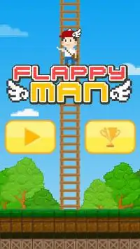 Pixel Flappy Man Climbing Screen Shot 0