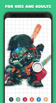 Transformer Pixel Art - Draw Robot Color by Number Screen Shot 2