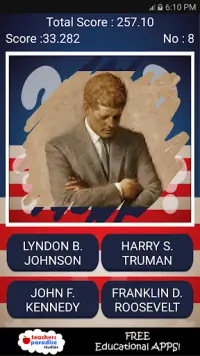 US President Quiz - Presidents Scratch Quiz Game Screen Shot 0