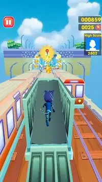 Subway Pj Runner Dash Masks Adventure 3D Screen Shot 1