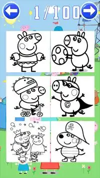 coloring pepp pig game Screen Shot 4