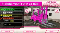 Pink Lady Car Parking forkLift: Forklift Games Screen Shot 2