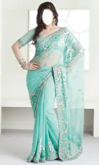 Indian Woman  Designer Saree Screen Shot 1