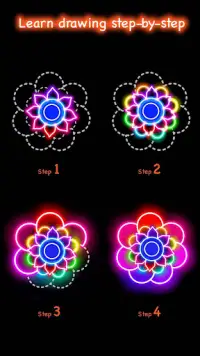 Learn To Draw Glow Flower Screen Shot 2