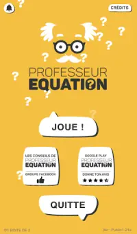 Professeur Equation - Jeux de Mathématiques Screen Shot 0