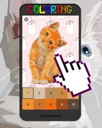 Cat Animal Pixel Art Coloring By Number Screen Shot 1
