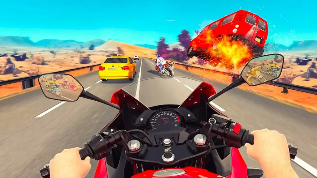 Moto Bike Attack Race Screen Shot 1
