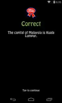 Malaysia Facts True False Quiz Screen Shot 5