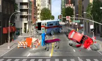 Ambulance Rescues Driver 3D Screen Shot 2