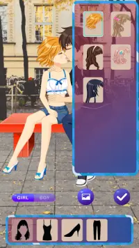 Anime Dress Up Games For Girls - Couple Love Kiss Screen Shot 3