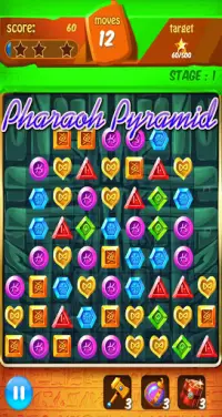 Pharaoh Match 3 Puzzle Jewel Screen Shot 2