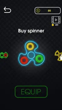 Fidget spinner neon brilho joke app Screen Shot 1