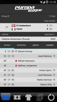 LiveScore Europa League Screen Shot 1