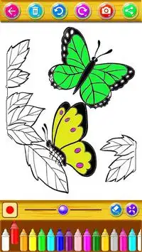 coloring butterfly animals in the garden Screen Shot 4