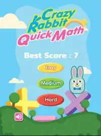 أرنب الرياضيات سريعة للأطفال Screen Shot 2