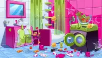 Doll House Cleaning - Princess Room Cleaner Game Screen Shot 1