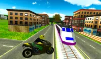 Real Crazy Bike VS Train Street Racing 2021 Screen Shot 0