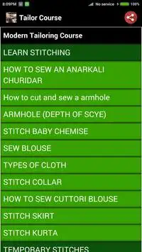 Tailor Course Screen Shot 1