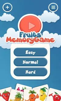 เกมหน่วยความจำผลไม้สำหรับเด็ก Screen Shot 0