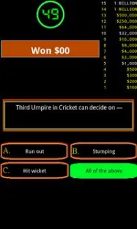 Cricket Quiz Game Screen Shot 3