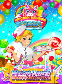 Unicorn Food Rainbow Pizza - Sweet Candy Maker Fun Screen Shot 4