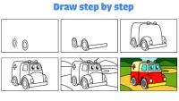 สมุดภาพระบายสีรถ: เกมวาดรูปลายเส้นเด็กสำหรับเด็ก Screen Shot 3