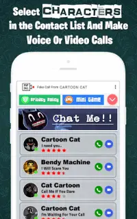 Simulation Video Call Cartoon Cat Screen Shot 1