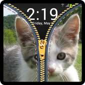 Kitty Zipper Lock Screen