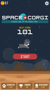날아라 코기 - 강아지 점핑 우주여행 게임 Screen Shot 0