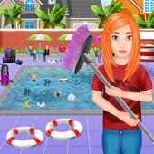Réparation et nettoyage piscine: jeux pour filles