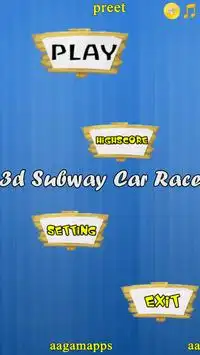 3d Subway Car Race ! Screen Shot 6