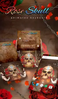 Rose Skull Animated Keyboard   Live Wallpaper Screen Shot 0