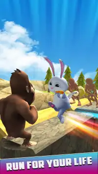 Rabbit Dash : jungle Christmas Subway runner game Screen Shot 1