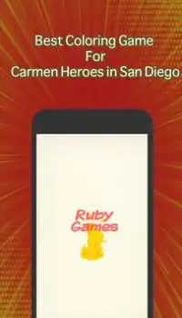 Best Coloring Game: Carmen Heroes in San Diego Screen Shot 0