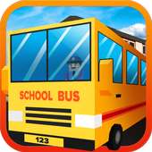 Blocky शहरी सिटी Schoolbus 3डी